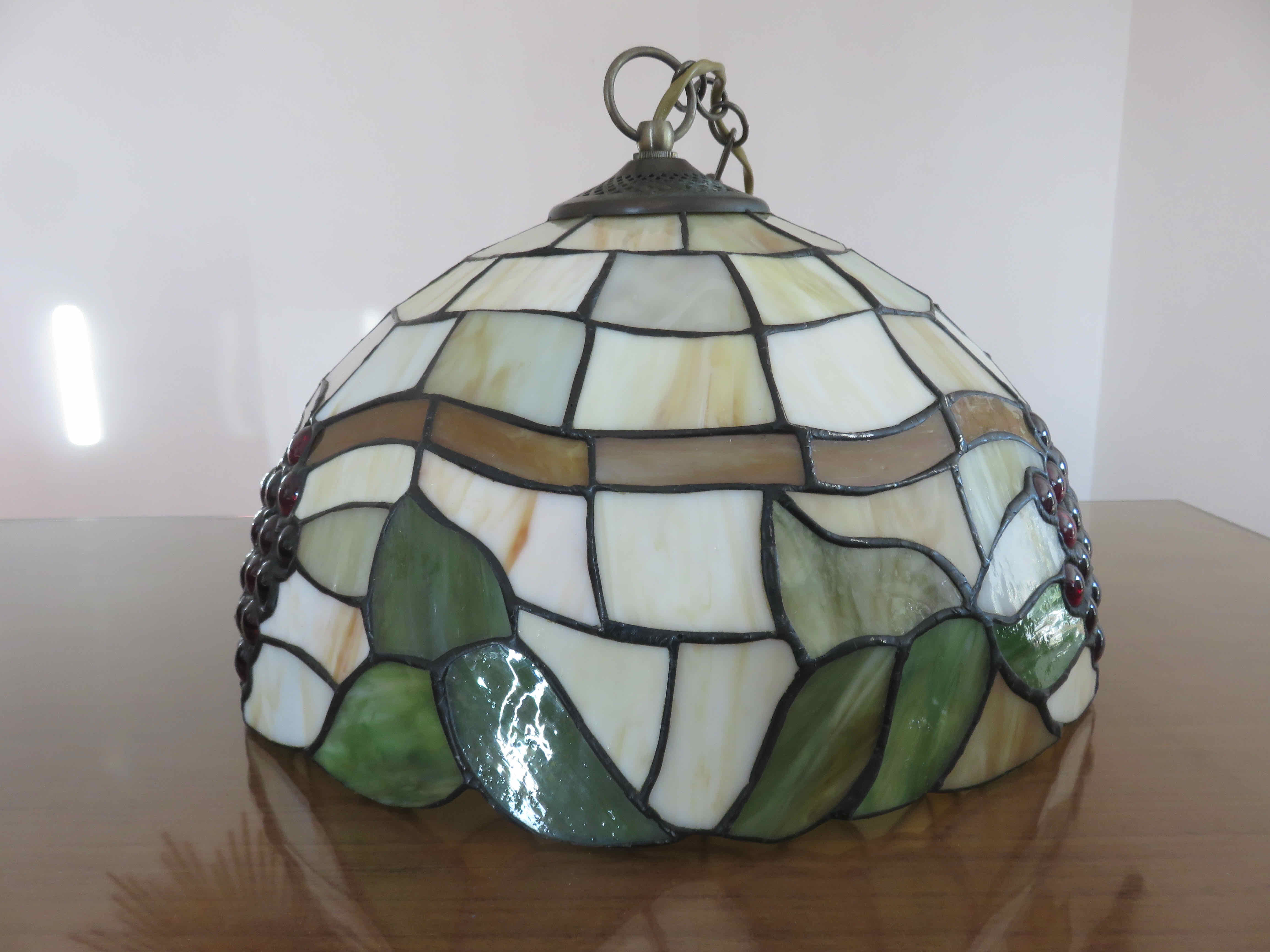 Art deco pendant lamp in glass paste 70s