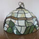 Art deco pendant lamp in glass paste 70s