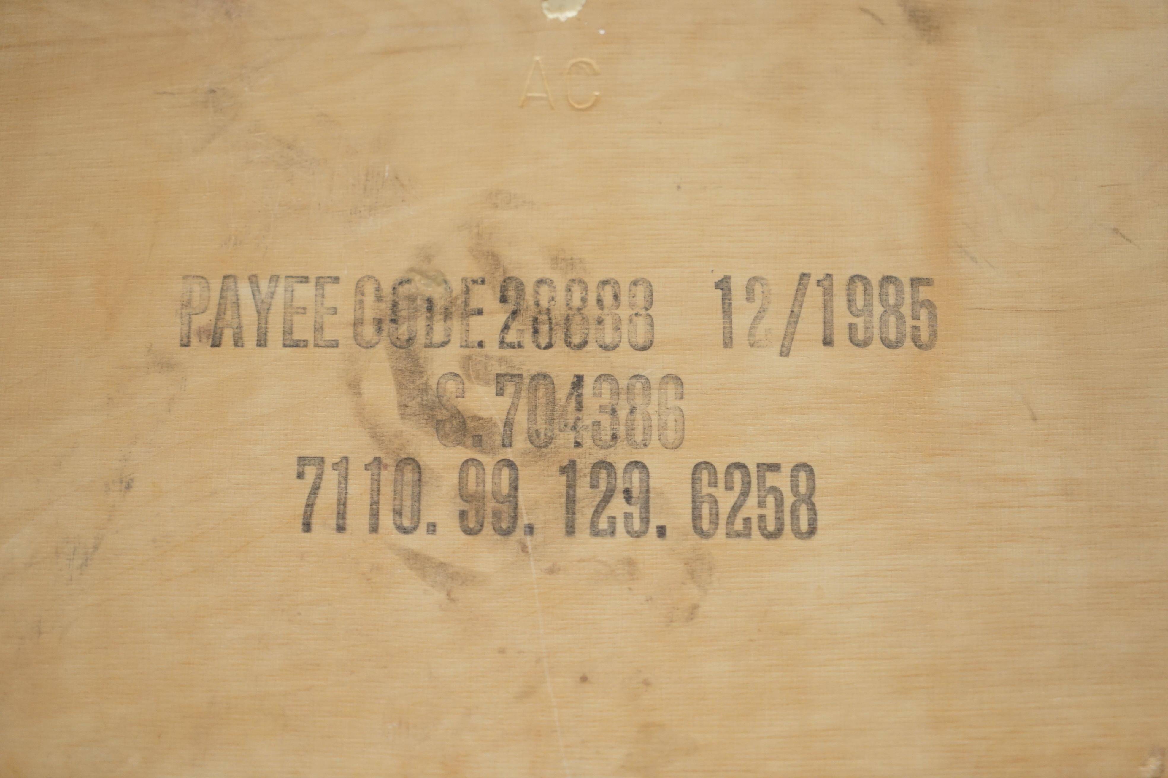 Stackable British military office table in stainless steel