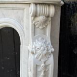 Louis XV Style Fireplace in Carrara Marble, Circa 1980