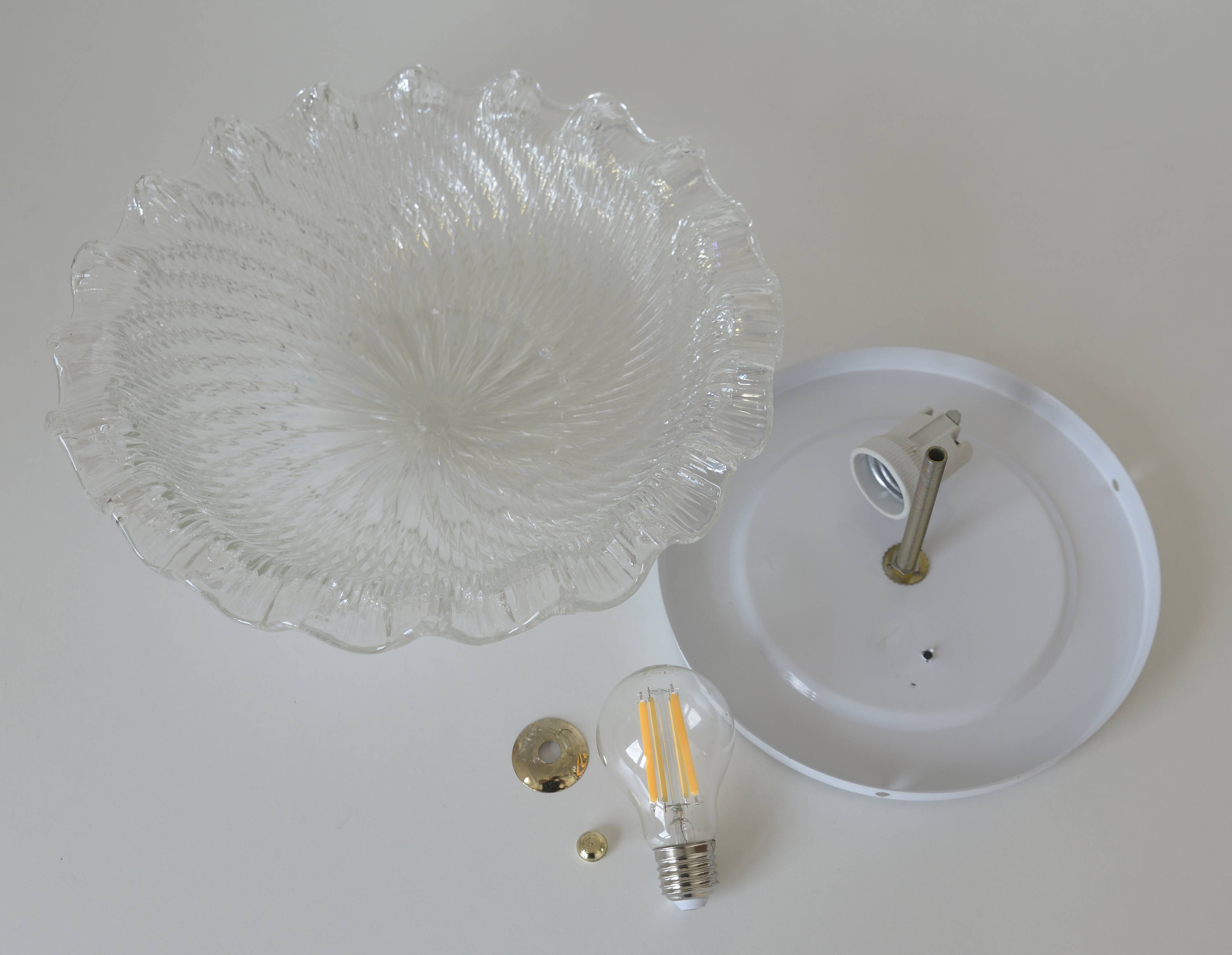 Vintage Murano Glass Sconce: Pearl Glass Wall Lamp / Handmade Flush Mount