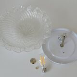 Vintage Murano Glass Sconce: Pearl Glass Wall Lamp / Handmade Flush Mount