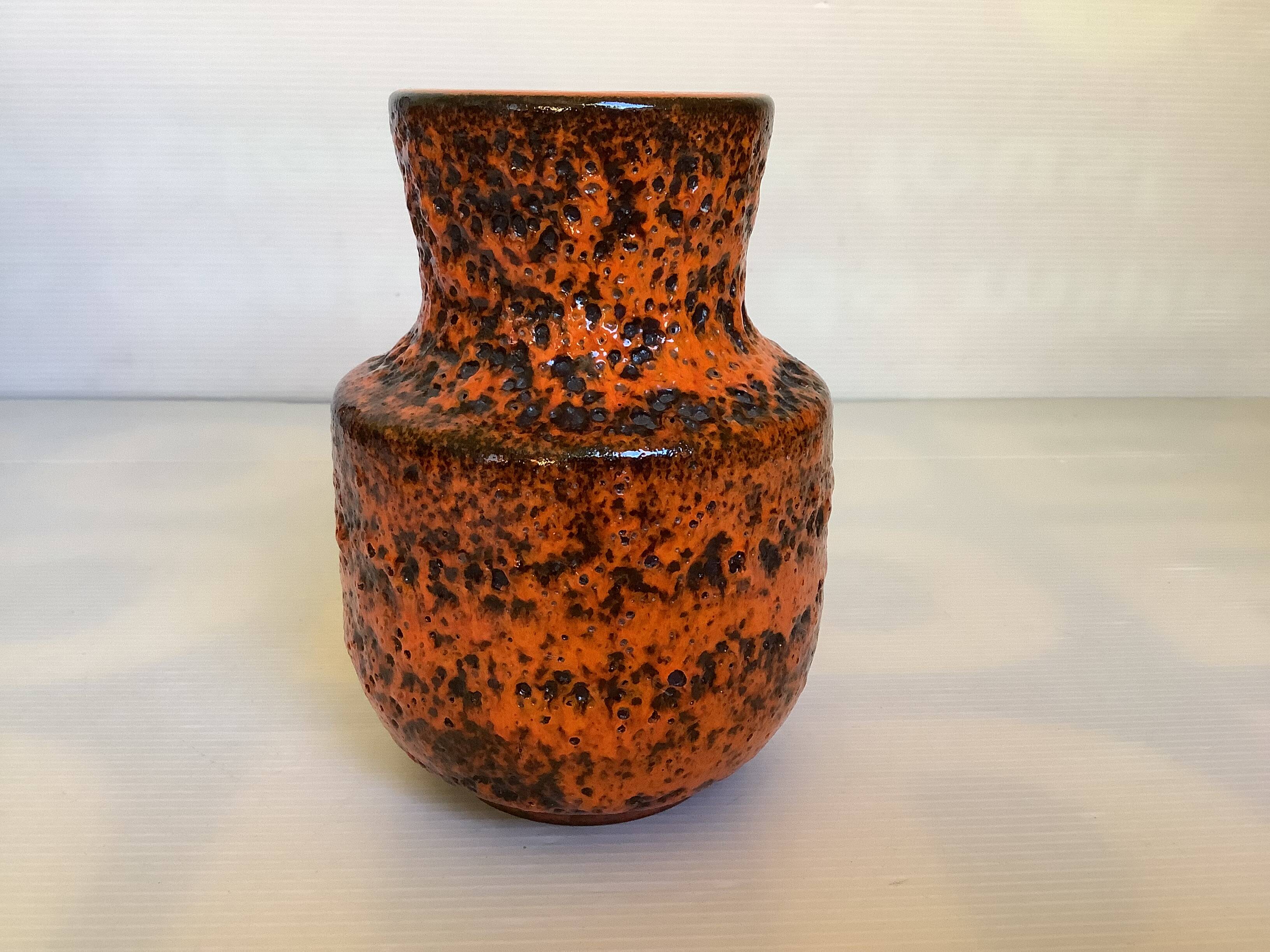 Vase orange écume de mer fat lava