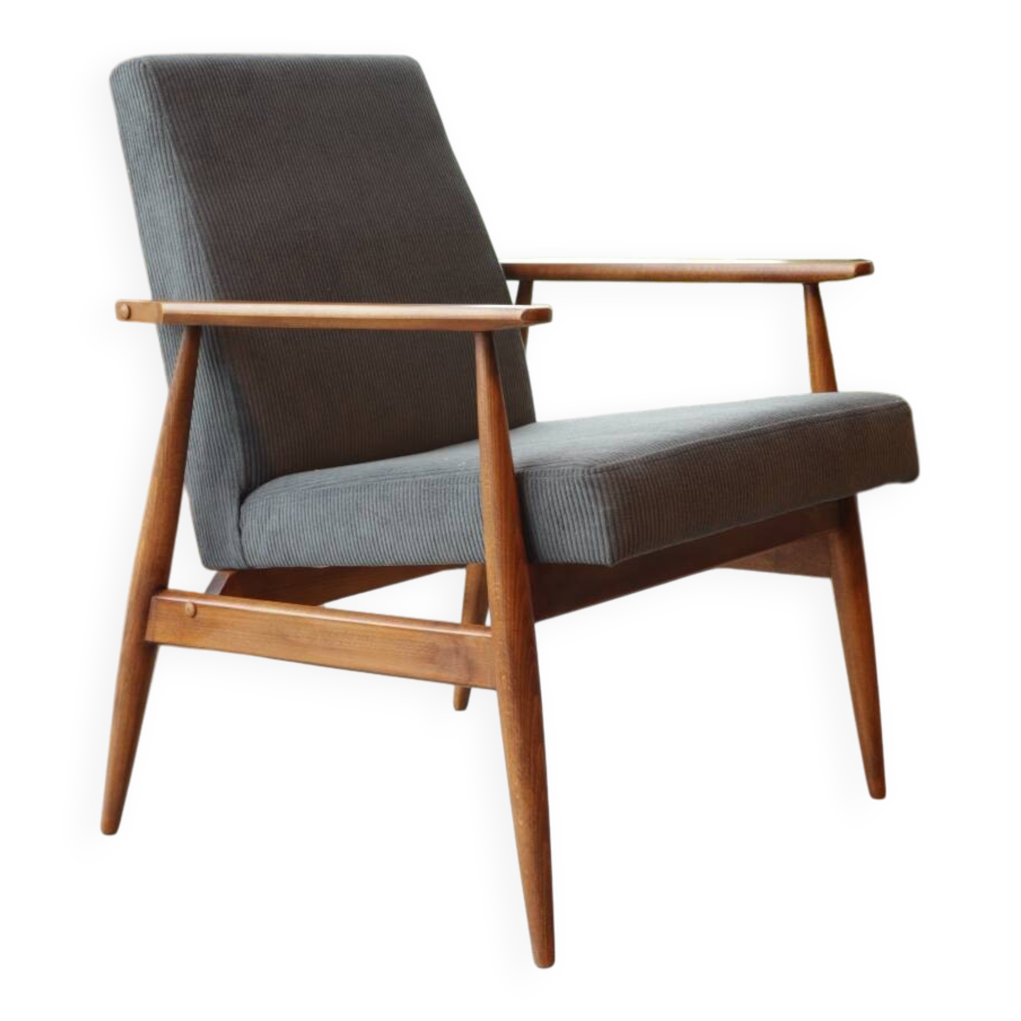 Scandinavian modern armchair graphite corduroy H.Lis