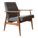 Scandinavian modern armchair graphite corduroy H.Lis