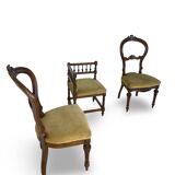 2 chaises et 1 chaise de coin italiennes, années 1950