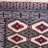 Handmade vintage rug Uzbek Bukhara 56cm x 83cm 1970s