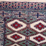 Handmade vintage rug Uzbek Bukhara 56cm x 83cm 1970s