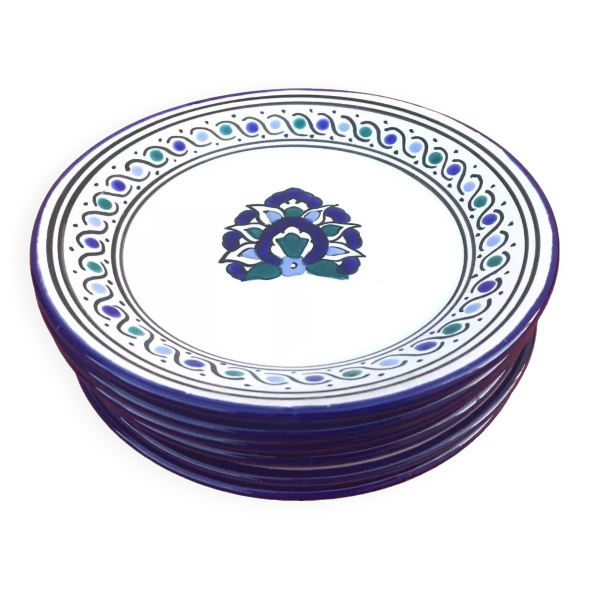 6 earthenware dessert plates