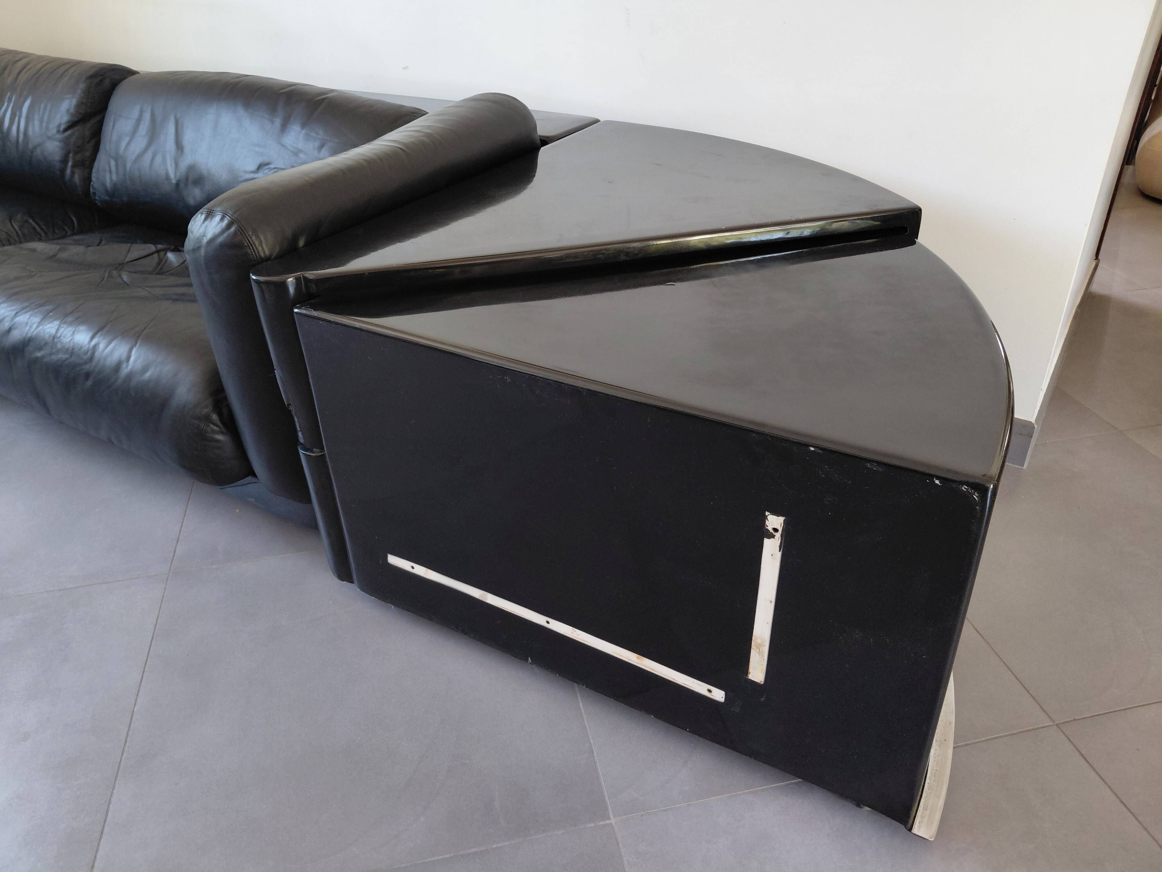 Cini Boeri - Gradual Lounge Sofa Black Leather Knoll/Gavina