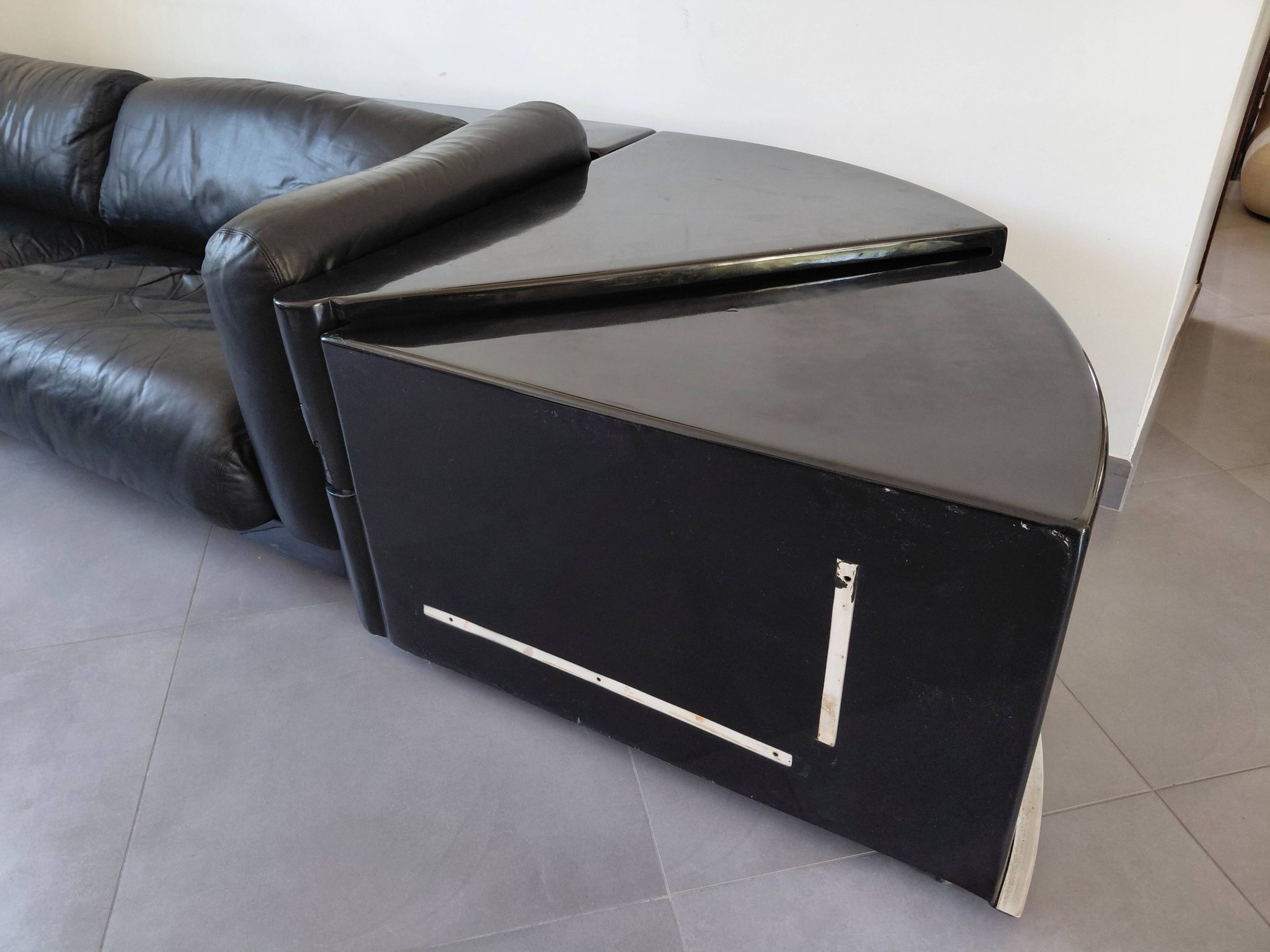 Cini Boeri - Gradual Lounge Sofa Black Leather Knoll/Gavina