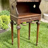 Louis XVI style walnut bedside table