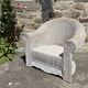 Large painted wicker armchair, 20th century, winter garden