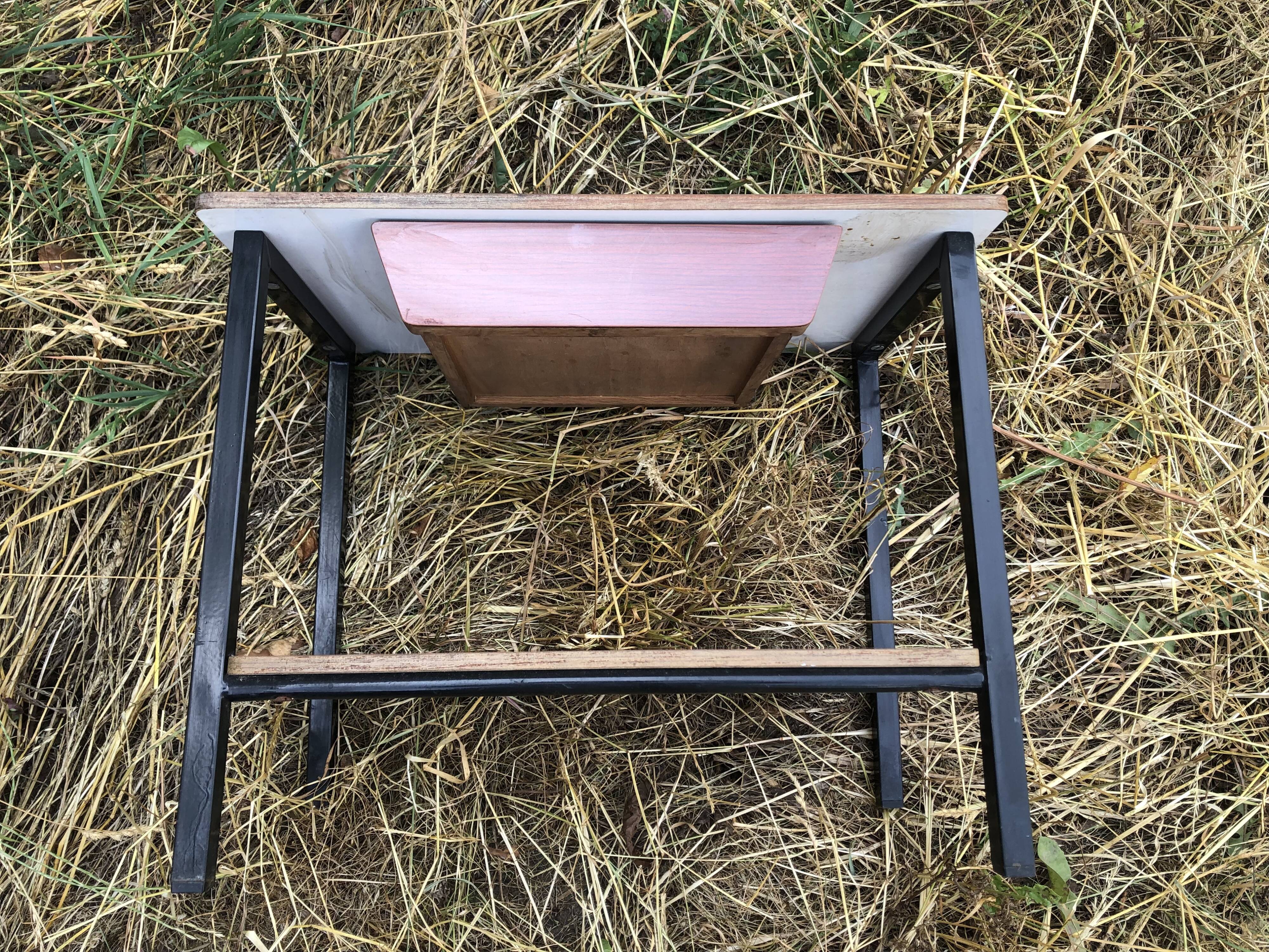 Bedside table or nightstand Formica brown 60s vintage
