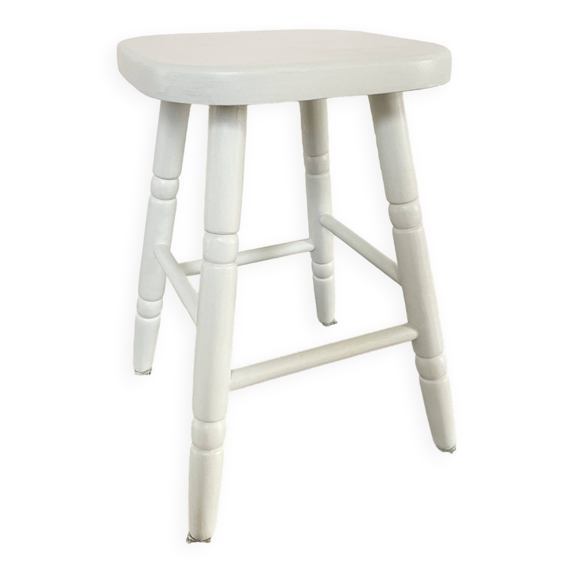 Celadon green pine stool