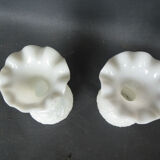 Opaline vases of fair floral decoration late 19th lay collar