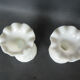 Opaline vases of fair floral decoration late 19th lay collar