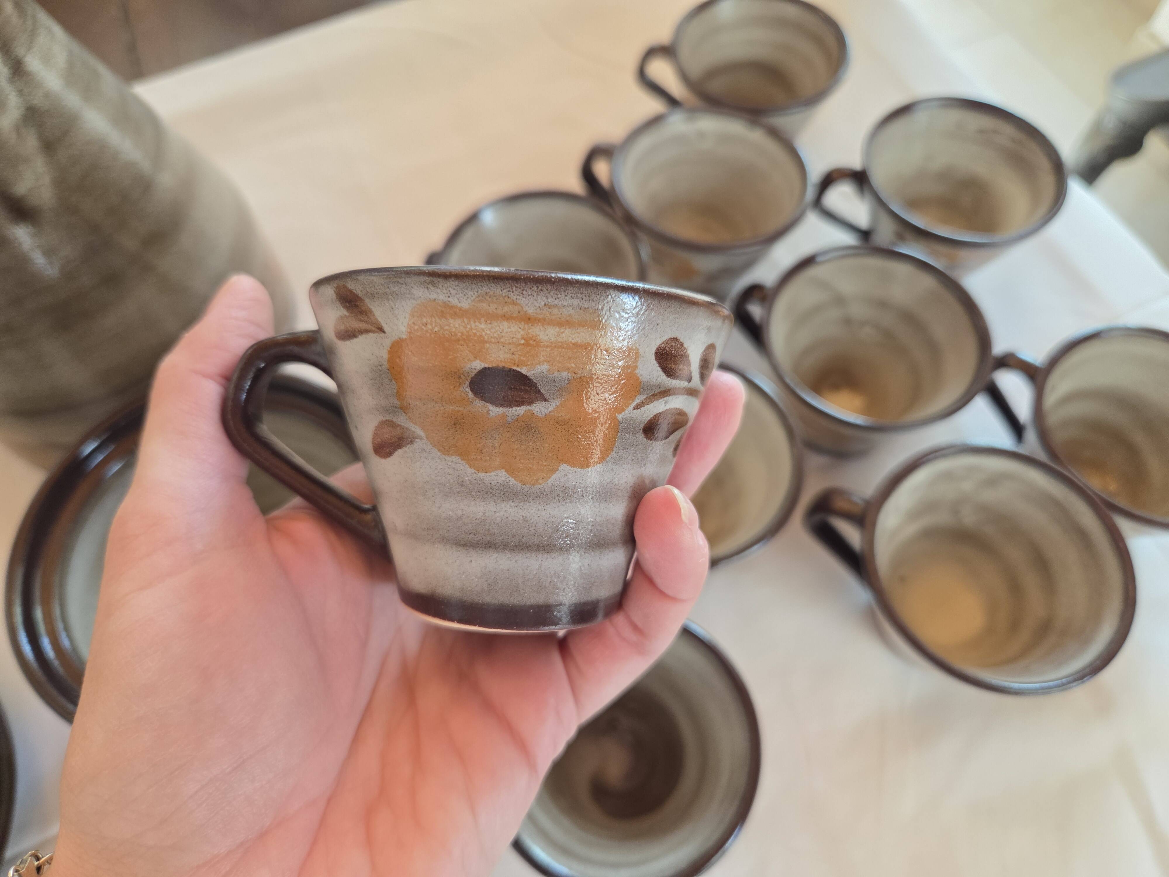 Vintage coffee service in stoneware from Soufflenheim - 20 pieces