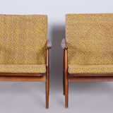 Pair of Mid-Century Beech Armchairs Made By ÚLUV, Revived Polish, Czechia, 1960s