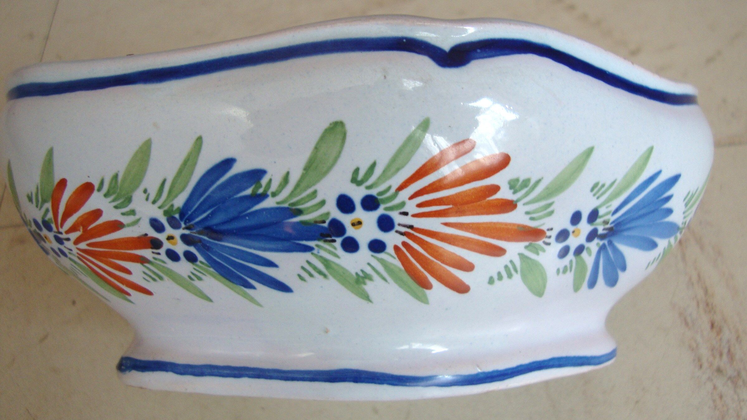 Ceramic mustard pot from Quimper Henriot