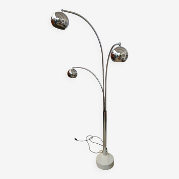 "Muguet" floor lamp by G. Reggiani in chrome metal from the 70s