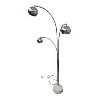 Lampadaire "Muguet" de G. Reggiani en métal chromé années 70