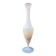 Vintage white opaline soliflore vase with blue reflections and twisted foot.