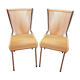 Paire de chaises en chrome et scoubidou jaune