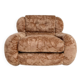 Velvet Italian XL armchair, 1970s