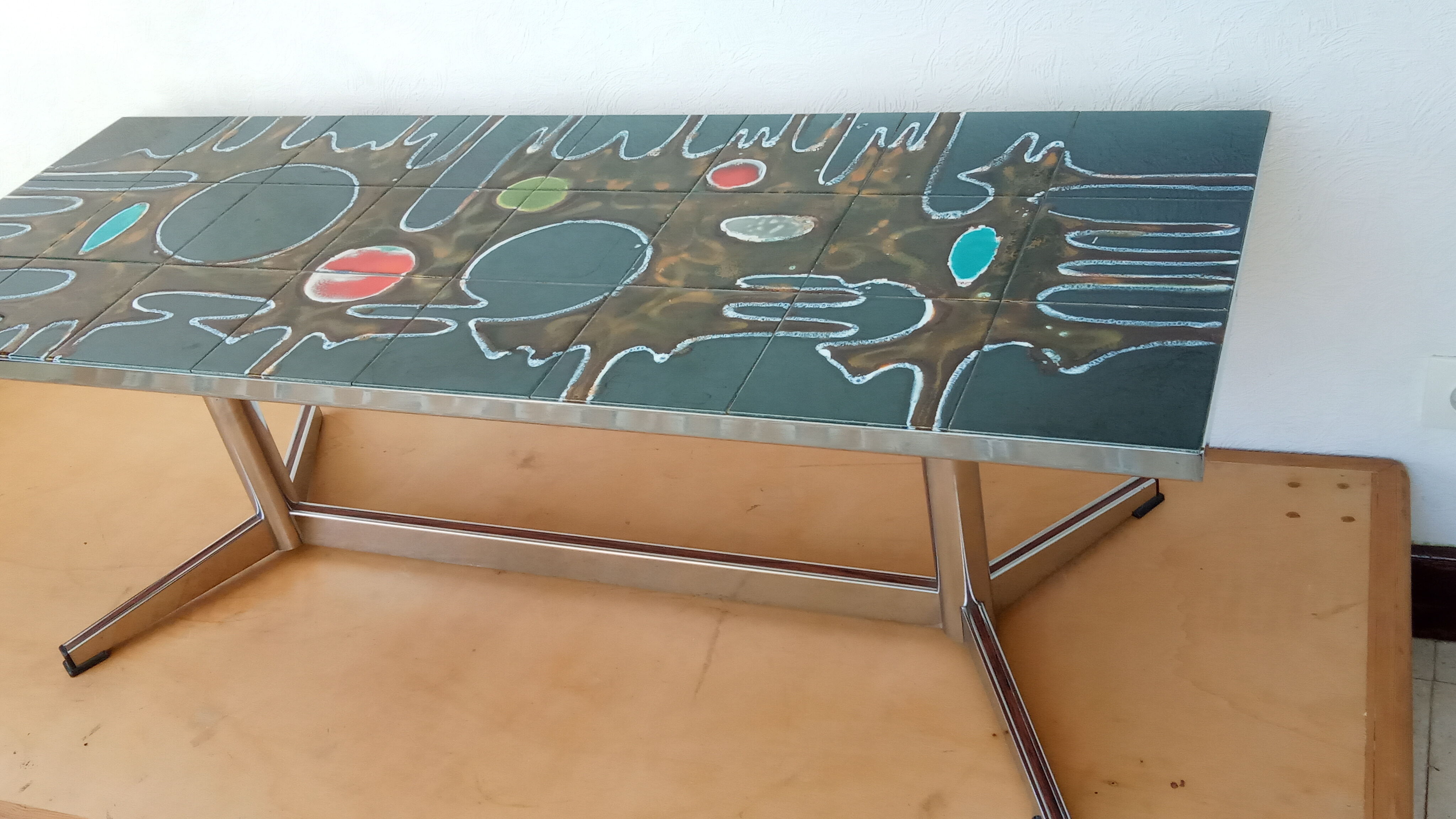 Coffee table in ceramic tiles 60s/70s