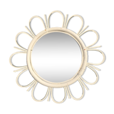 Mirror rattan sun vintage white 50cm