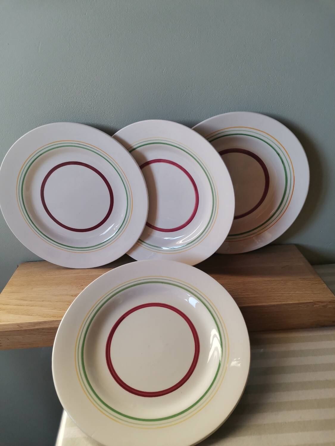 Set of 4 vintage plates Gien France Olympic pattern