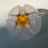 Two-tone blown glass globe for suspension