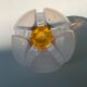 Two-tone blown glass globe for suspension