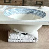 Vintage Blue Decorated Porcelain Washbasin