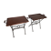 Pair of folding serving tables Grange in wood and wrought iron