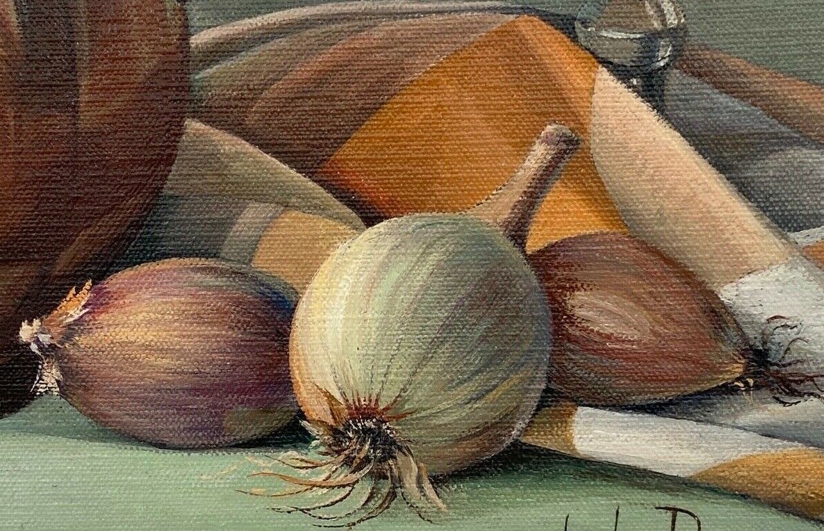 Huile sur toile par Charlène le Perron l'ecuelle jaune nature morte