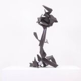 Jean Campa. Geometric sculpture in polished metal. 1980s.