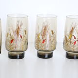 Set of 6 vintage smoked glasses