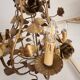 Chandelier hand-forged Hollywood Regency rose leaf decorations