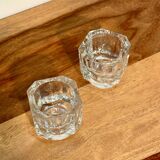Pair of vintage glass candlesticks