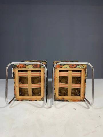 Pair of functionalist chromed armchairs, Eastern Europe, 1950s