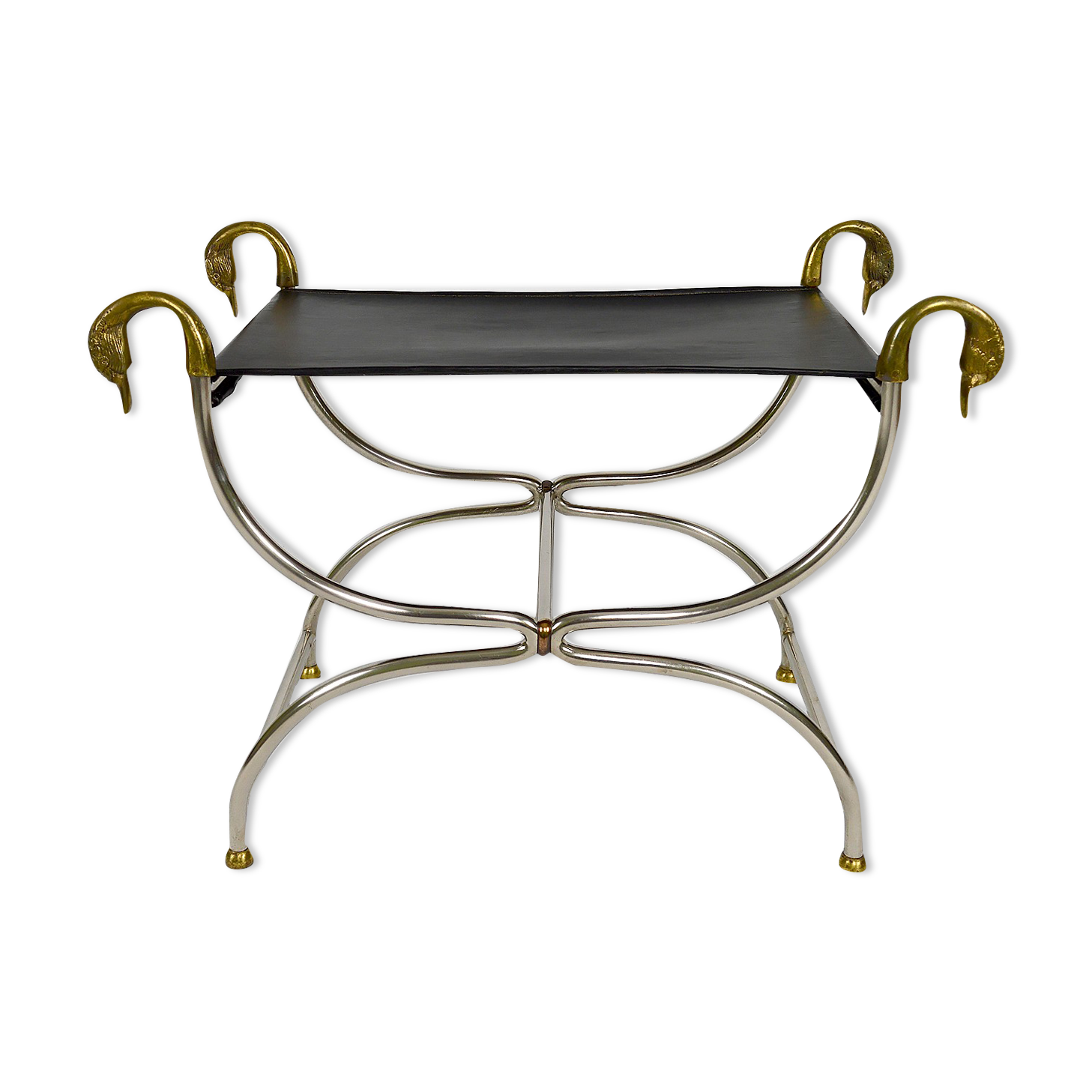 Neoclassical swan-headed curule circa 1960