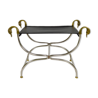 Neoclassical swan-headed curule, circa 1960