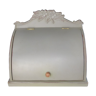 Boîte de rangement courrier quart de cylindre à couvercle-patine vert-gris-shabby chic