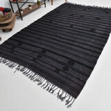 Gray & black oversize hemp rug 316x204cm