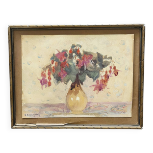 Tableau ancien fleurs