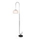 Vintage 20thc italian chrome floor lamp with opaline shade c.1970