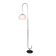 Vintage 20thc italian chrome floor lamp with opaline shade c.1970