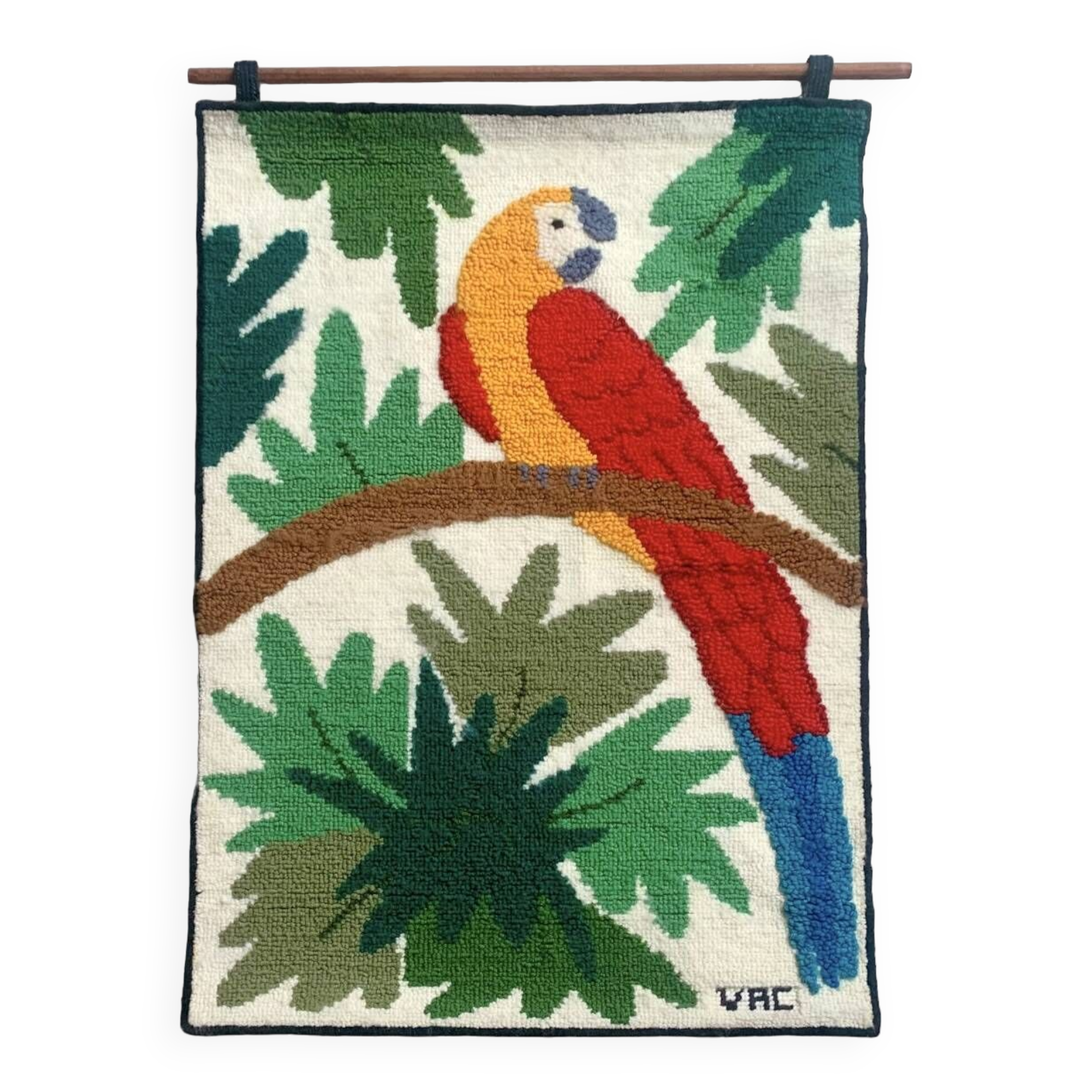 Parrot decor wall rug - Work of the Brazilian artist VAC - 1989